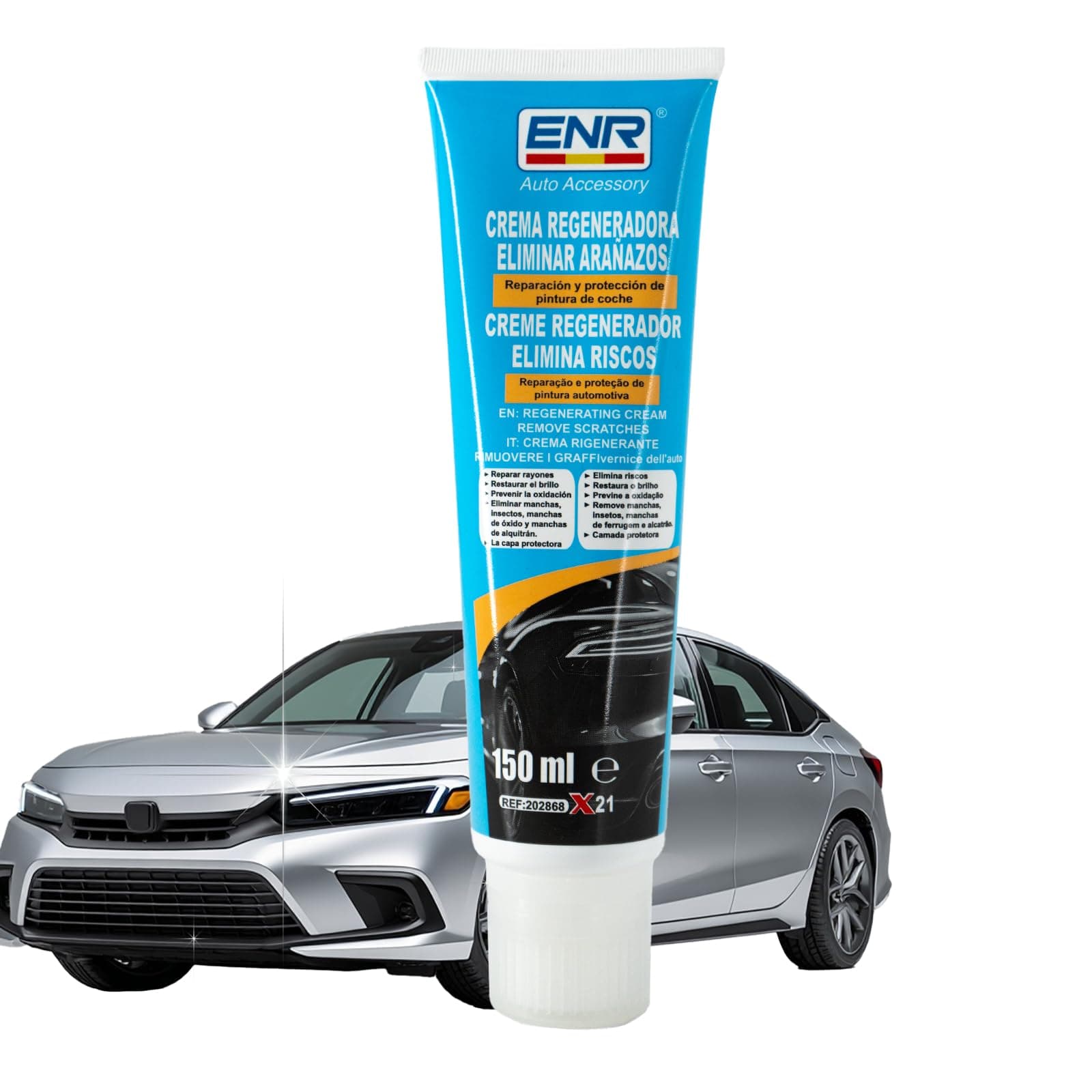 Enerfero Reparador de arañazos,Pulimento Coche Arañazos,Aporta Brillo y Protección,Restos de Pintura y Manchas Persistentes,Fácil Aplicación,50g