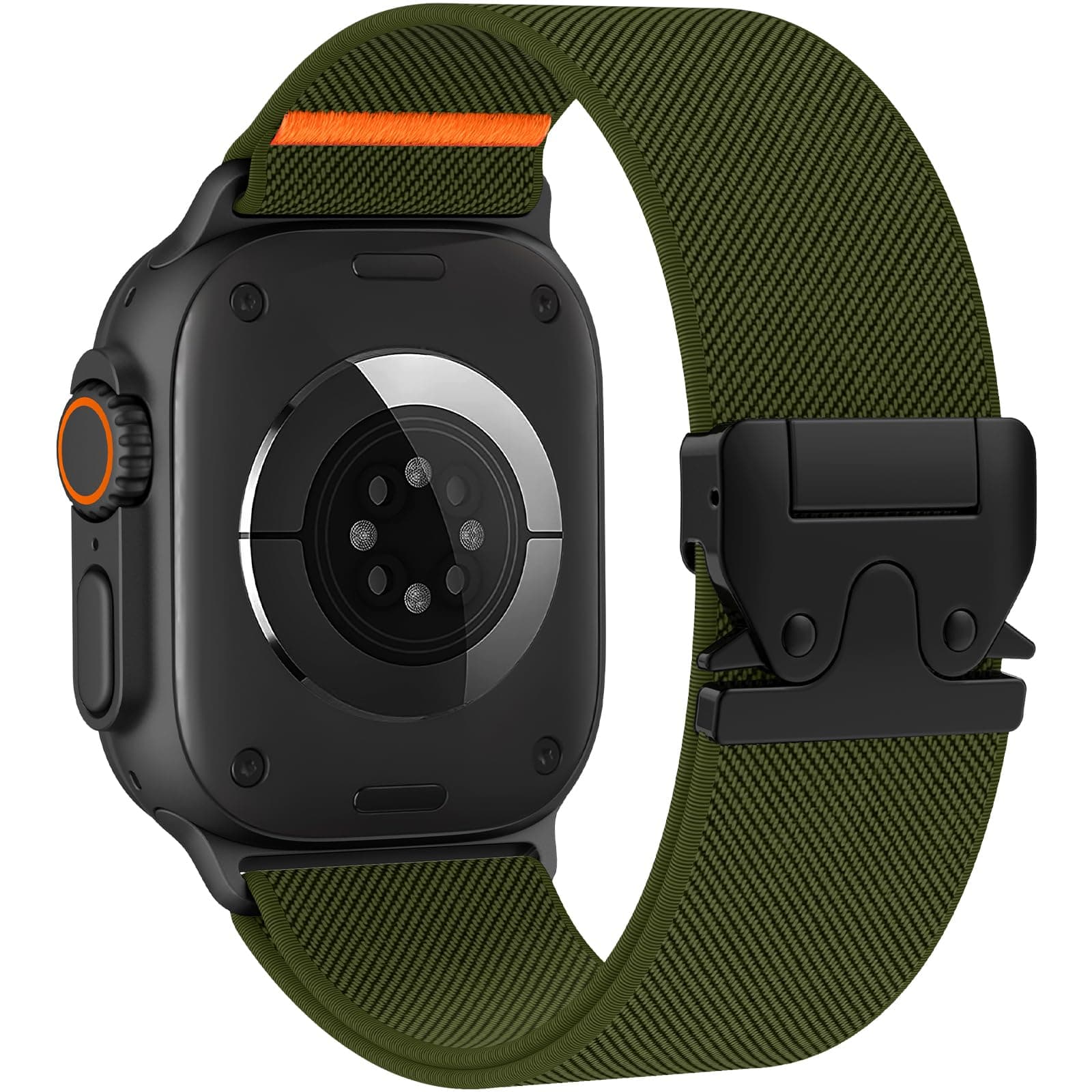 Yoohoo Nylon Bracelets Compatible avec Bracelet Apple Watch 44mm 45mm 46mm 42mm 49mm Ultra/Ultra 2,Version améliorée Réglable Nylon élastique Sport pour iWatch Series 10 9 8 7 6 5 4 3 2 1 SE