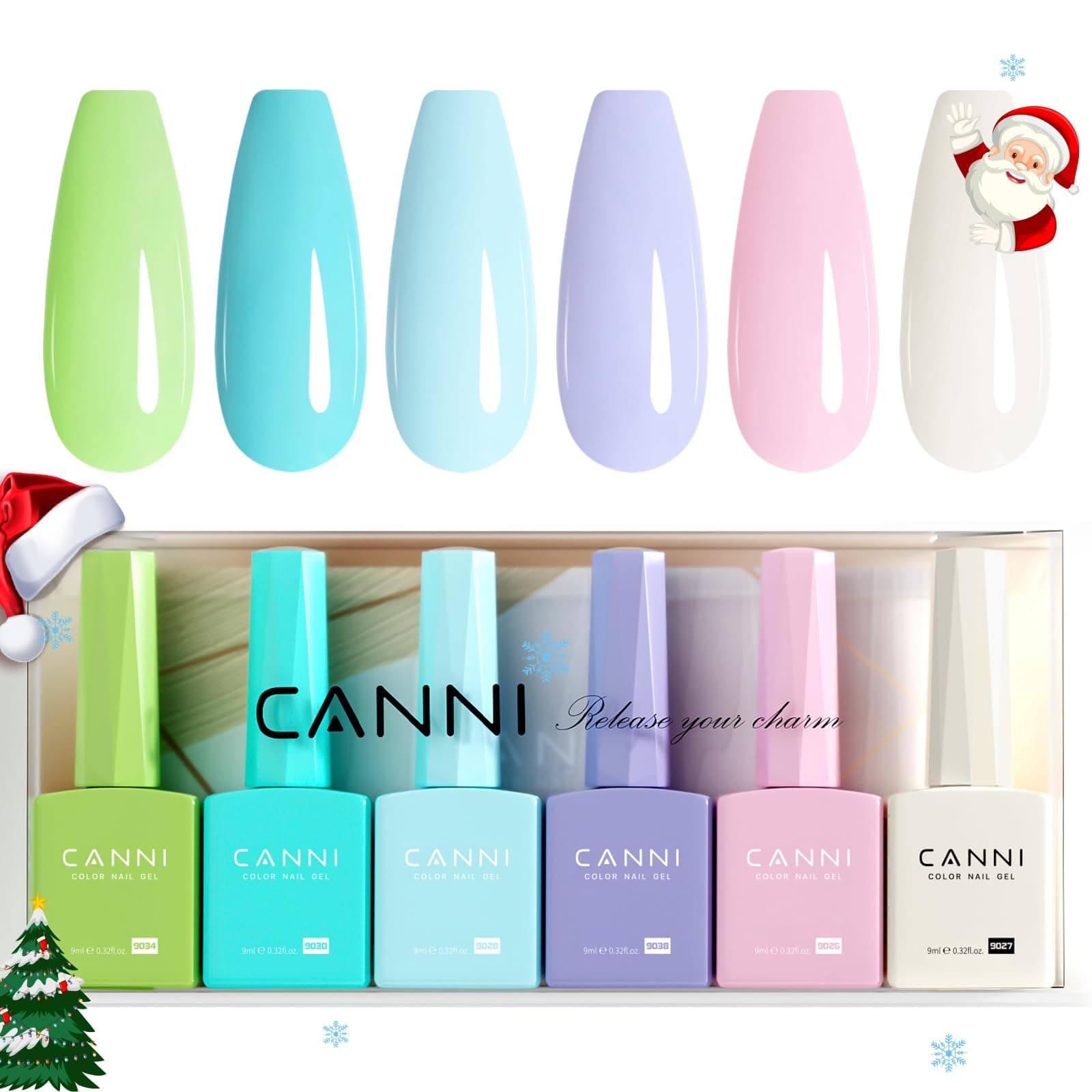 CANNI Vernis à Ongles Gel Semi Permanent 6 Couleur Lot UV Nail Polish marron gris bleu Semi-permanent Set Valentinstag für Maniküre Nageldesign