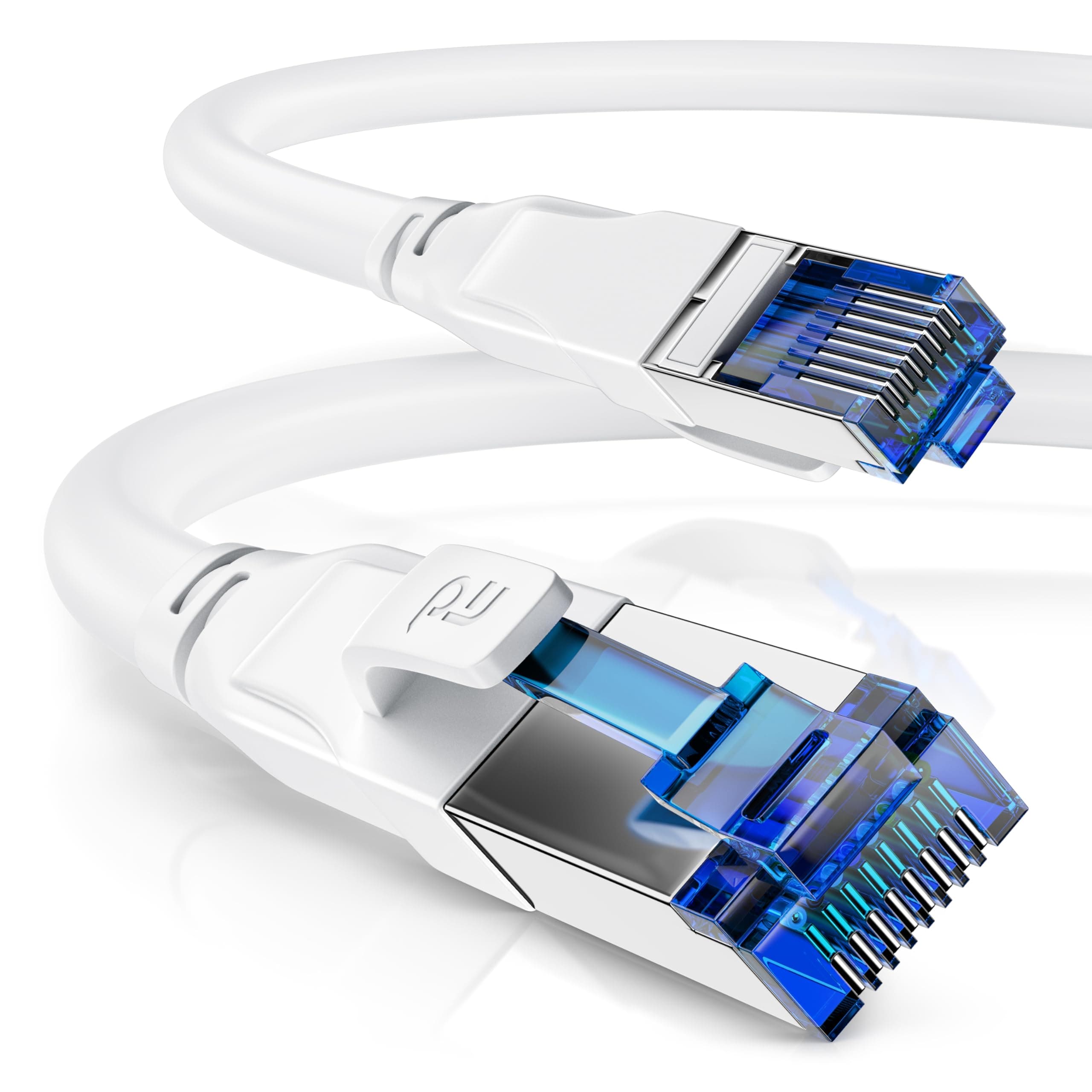 CSL - 0,25m Netzwerkkabel CAT 8 - LAN Kabel Patchkabel - CAT8.1 High Speed Gigabit Ethernet Cable - 40 Gbits - S/FTP PIMF - RJ45 Stecker - Cat6 Cat7 Cat8 komp - 0,25 Meter - weiß