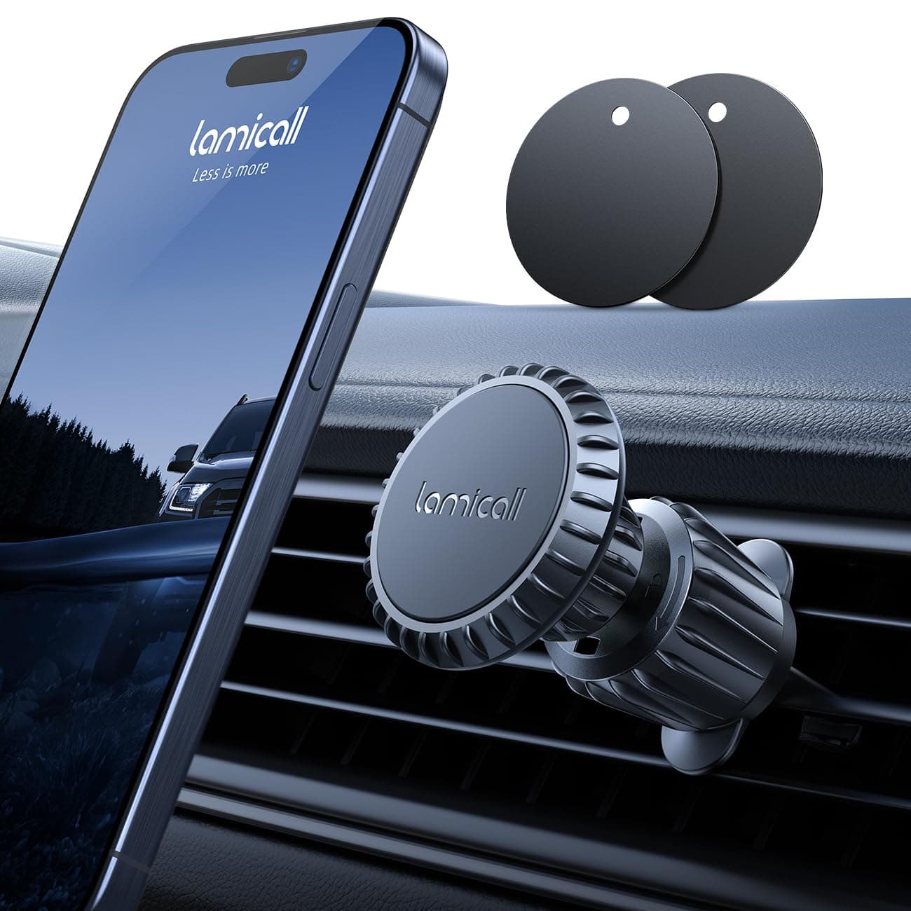 Lamicall Handyhalterung Auto Magnet, Handyhalter fürs Auto - 2026 Universal Lüftung KFZ Handy Autohalterung Zubehör mit 6 Starke Magnet, Kompatibel für iPhone Samsung Huawei Smartphone