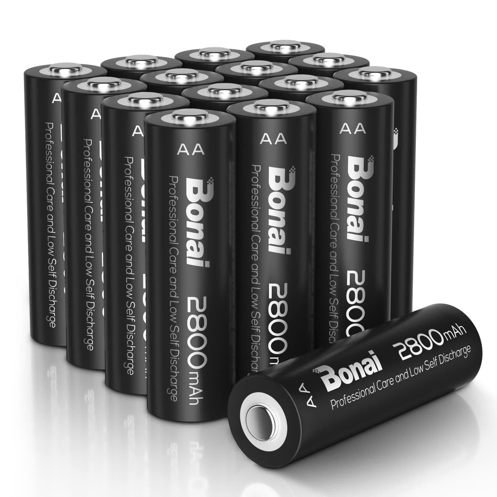Pilas recargables Bonai AA de 2800 mAh, Ni-MH, de alta capacidad