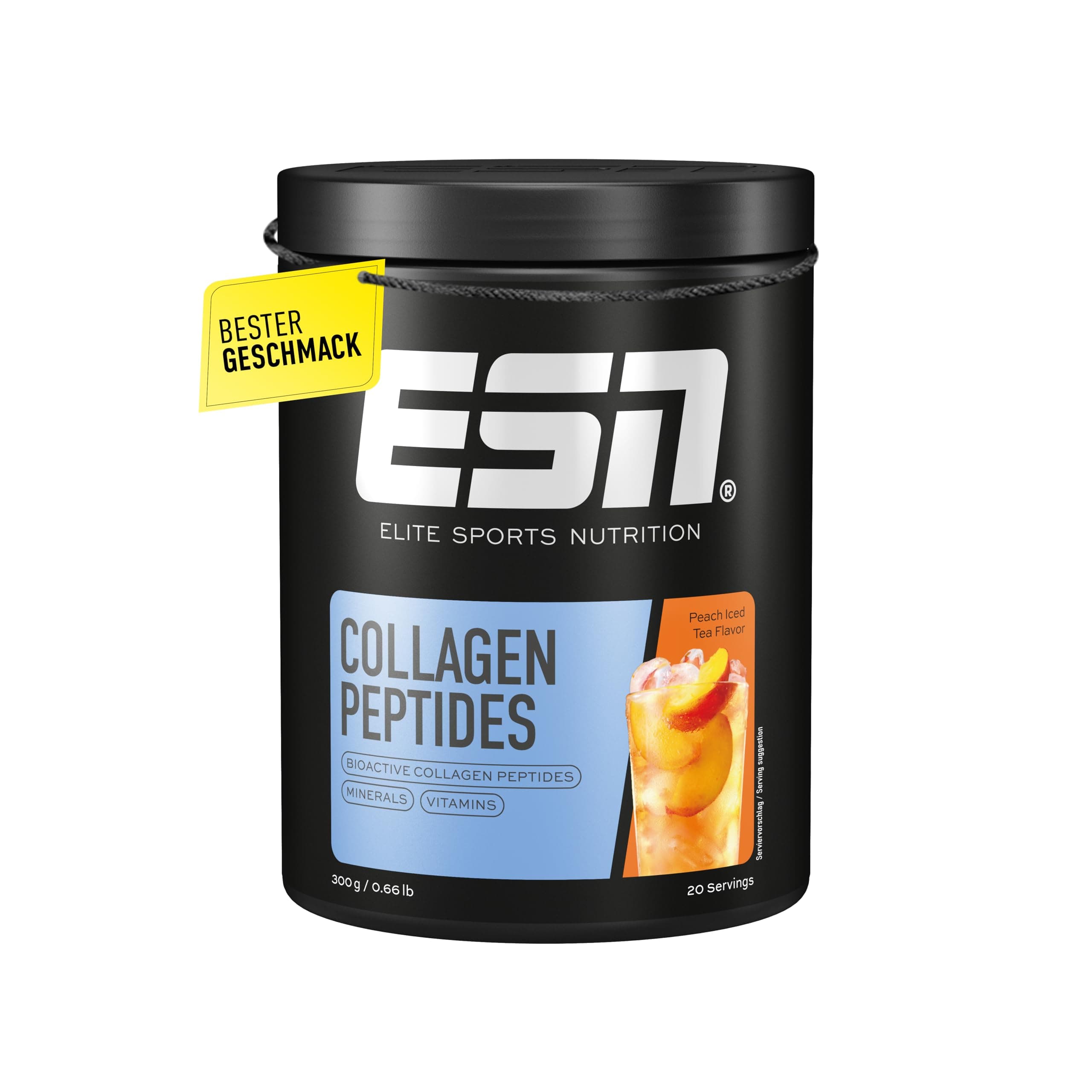ESN Collagen Peptides, Peach Iced Tea, 300 g- made in Germany