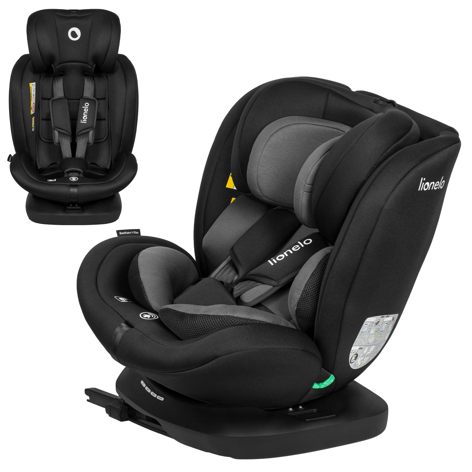 LIONELO Bastiaan i-Size Siège Auto Pivotant à 360° pour les Enfants de 0 à 36 kg et de 40 à 150 cm, Installation Face et Dos à la Route, ISOFIX Sangle TopTether