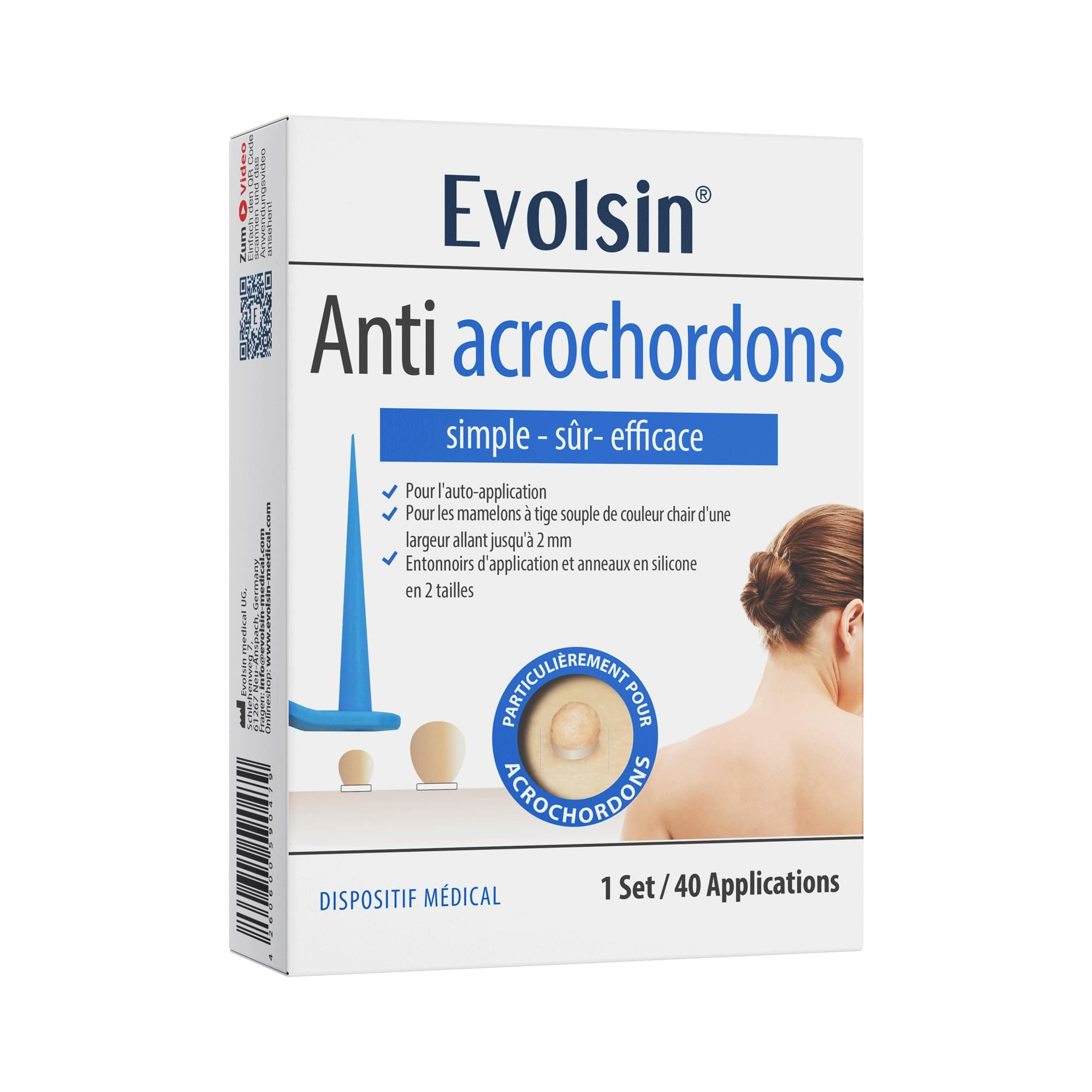 Evolsin® Anti acrochordon - Efficace contre les verrues pédiculaires - Efficace, sûr et facile sans produits chimiques - Idéal pour le cou, les aisselles et le corps