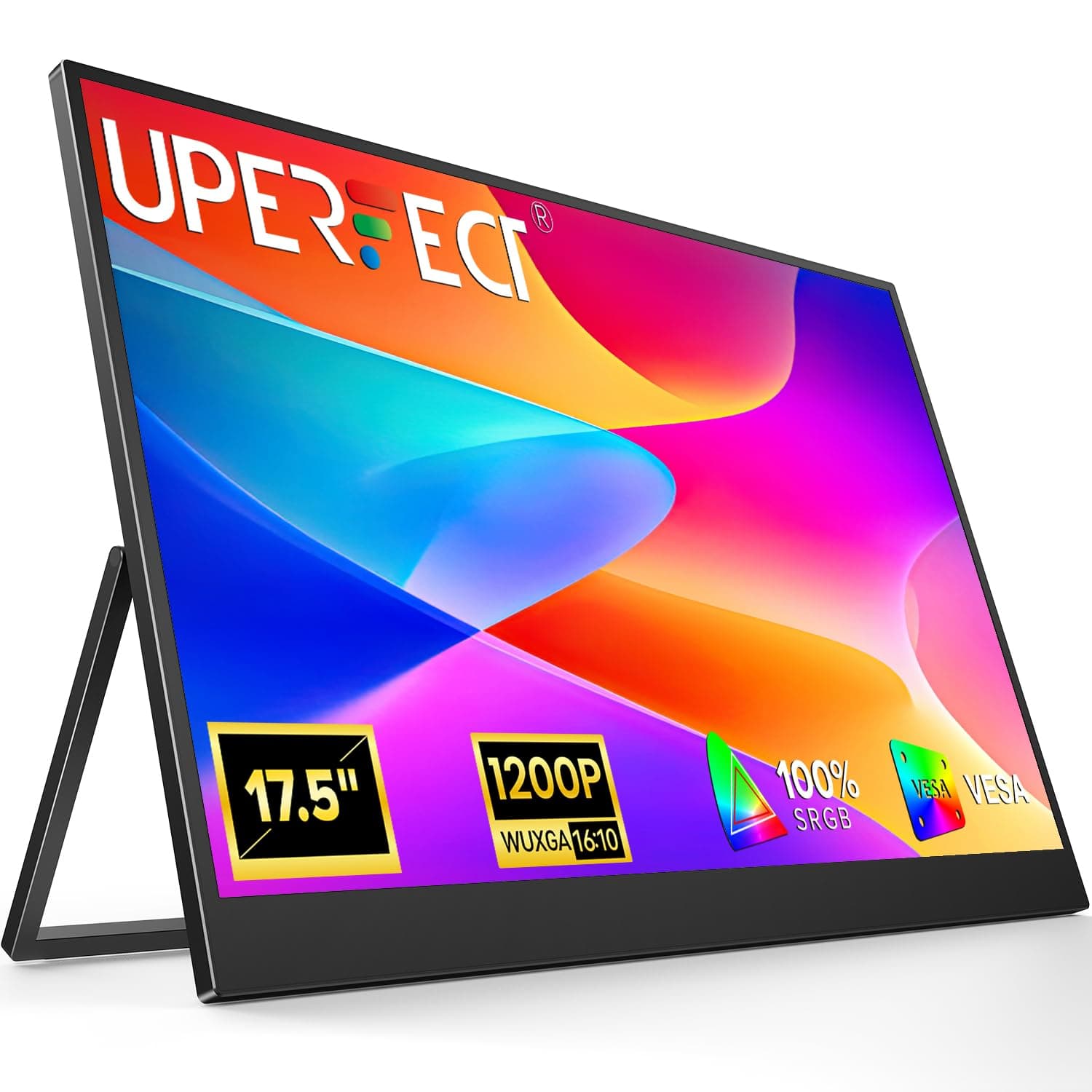UPERFECT Monitor portátil 17,5 Pulgadas, 1920×1200P FHD 16:10 125% sRGB 1500:1 IPS con USB-C y HDMI, Segunda Pantalla Externa Eye Care para Laptop/PC/Mac/PS3/4/5/Xbox