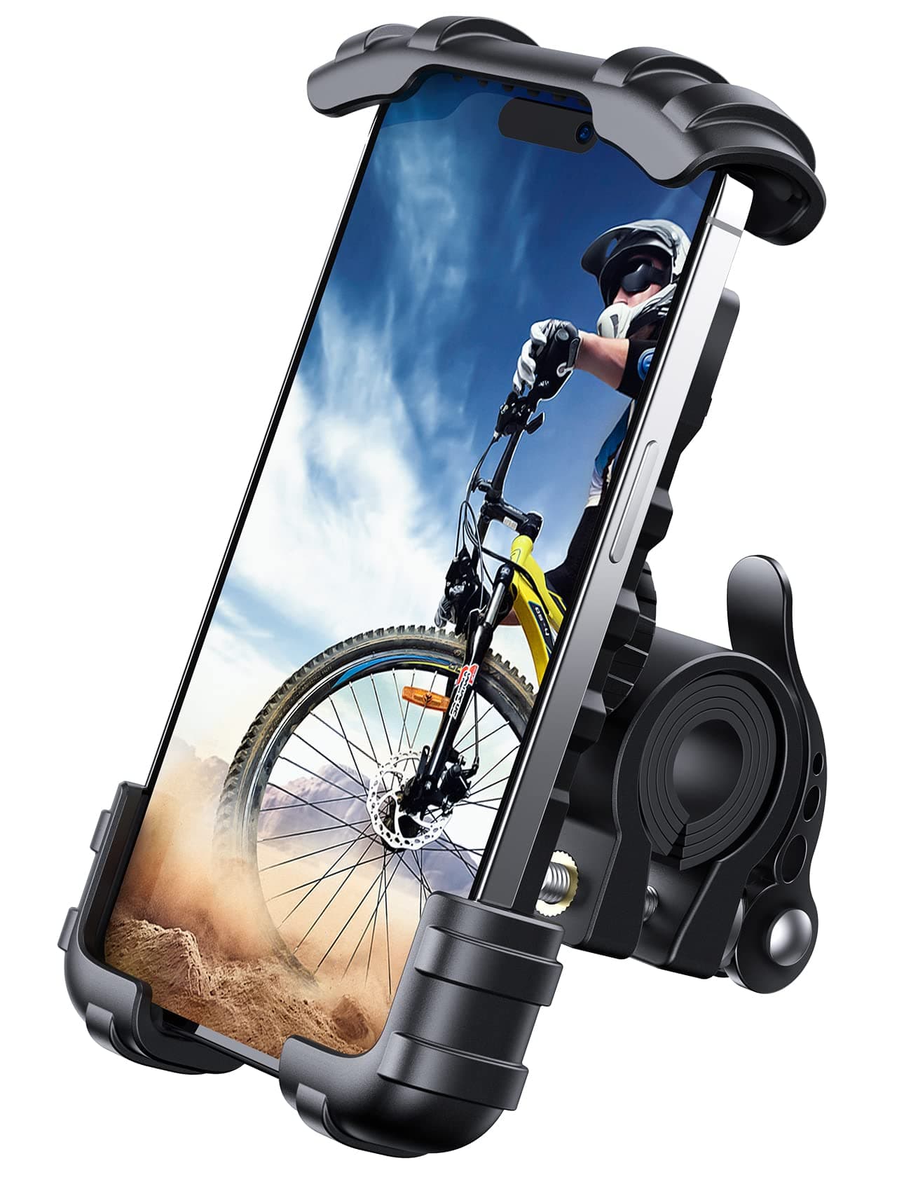 Lamicall Handyhalterung Fahrrad, Handyhalter Motorrad - Universal 360° Fahrrad Halter für iPhone 17/16/15/14 Pro Max Plus, Air, SE, 13/12 Pro Max Mini, 11 Pro Max, Xs, XR, Samsung S23 S22, Smartphone
