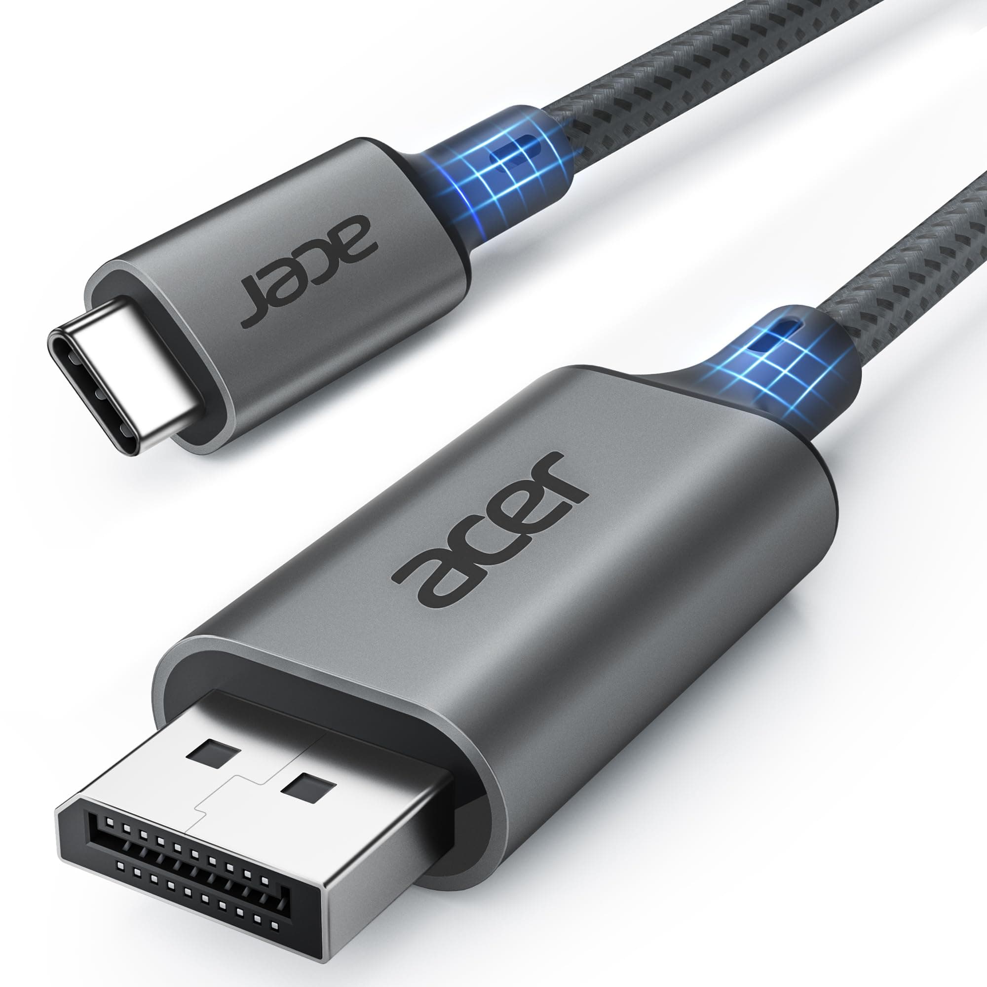 acer USB C Displayport Kabel (4K@60Hz, 2K@165Hz), Typ C Thunderbolt 3/4 auf DP Kabel mit MST, Freesync. Für iPhone 15/16 Pro Max MacBook iPad Pro Air M2 Mac mini M4 Surface Pro 8 usw. -1m