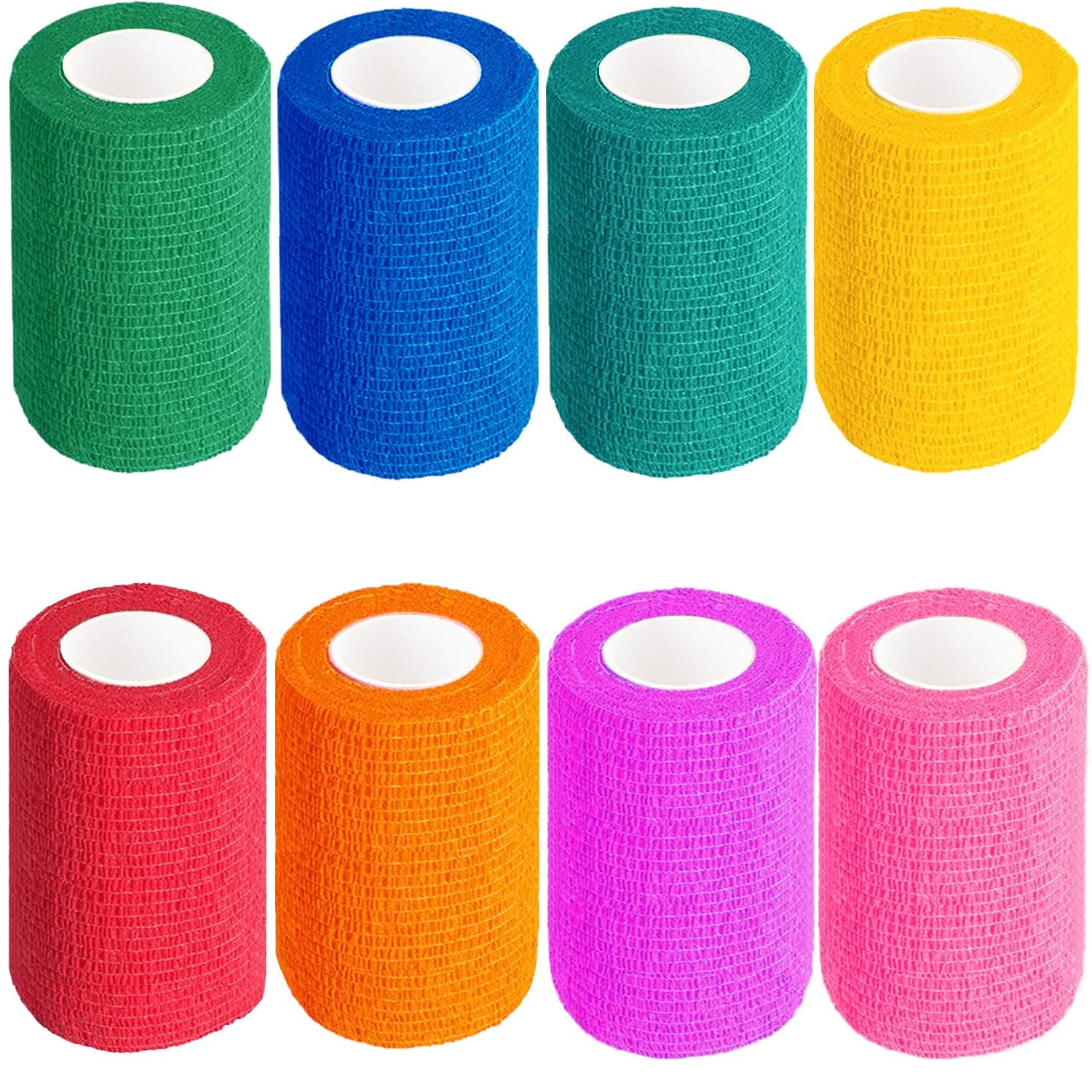 BILGETA Selbstklebender Verband, 8 Rollen x 7,5cm x 4,5m Pflaster Rolle Verbandsmaterial, Elastische Binde Bandage Fixierbinde Haftbandage Selbstklebend