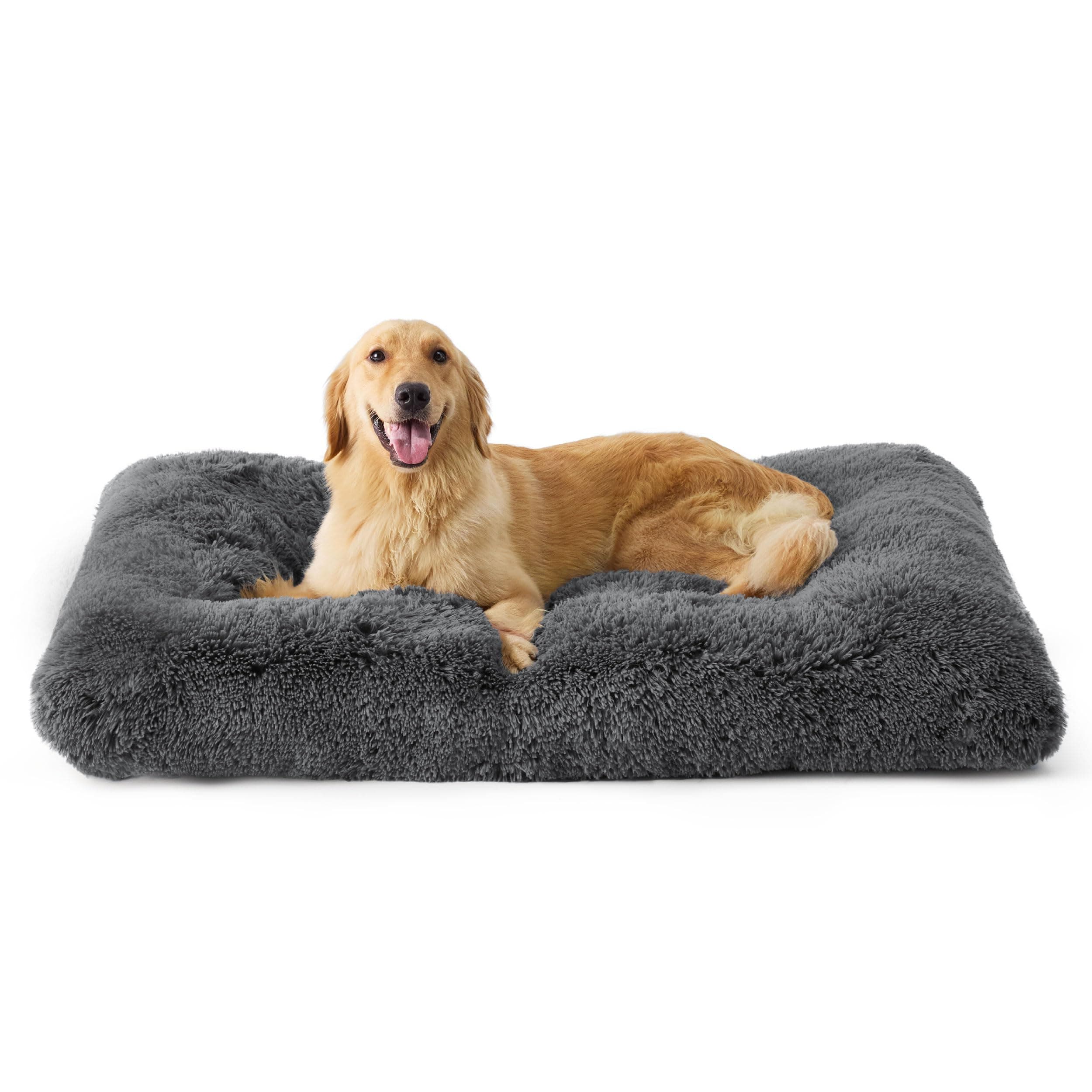 BEDSURE Flauschiges Hundebett Grosse Hunde - 104x69x8 cm Hundebett waschbar für große Hunde, rutschfeste Unterseite, Dunkelgrau