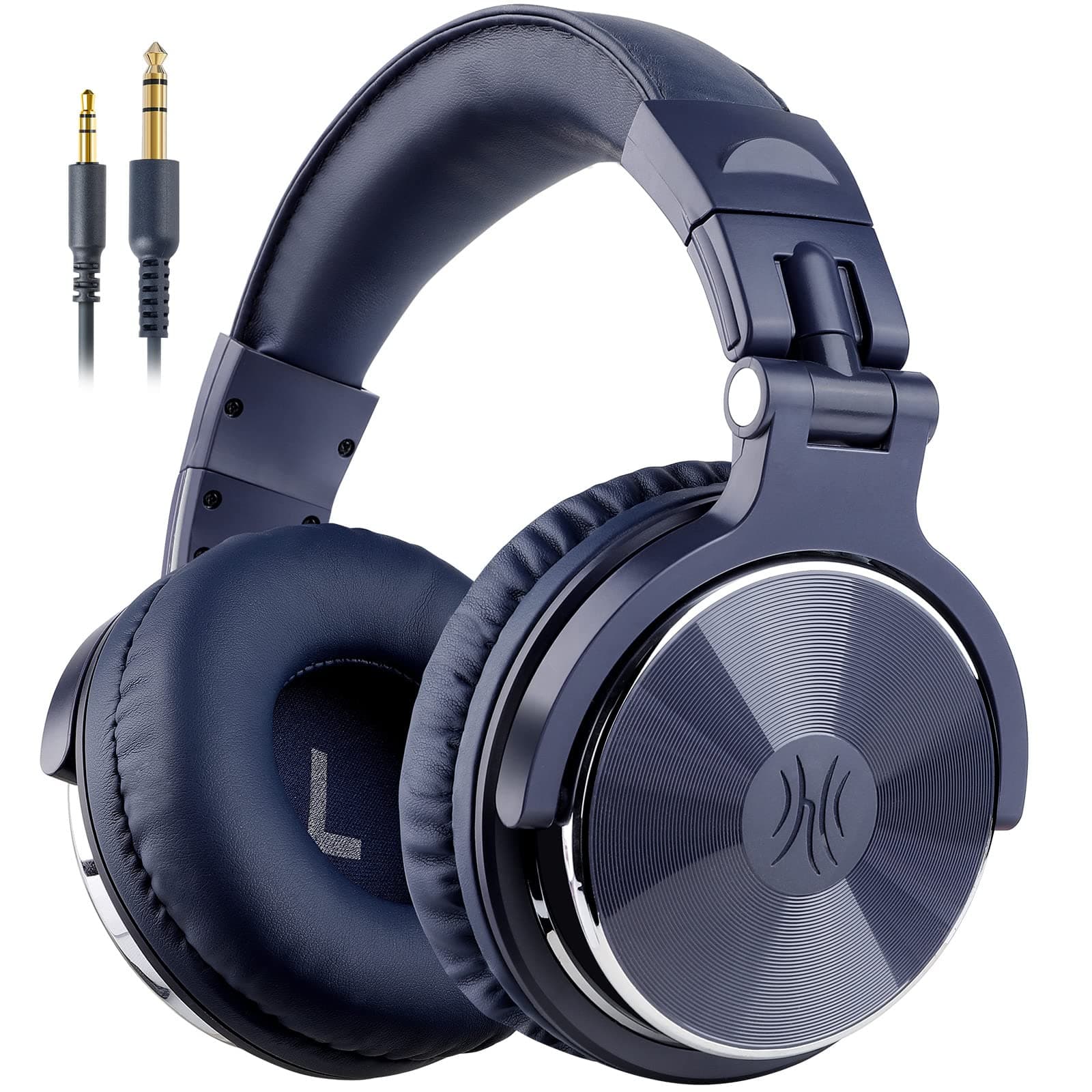 OneOdio Pro10 Auriculares DJ con Cable, Estéreo de Mezcla y Monitor de Estudio, 50mm Controladores, 3.5 y 6.35mm Conector de Audio para PC AMP Grabación de Teléfono Piano Guitarra, Azul Oscuro