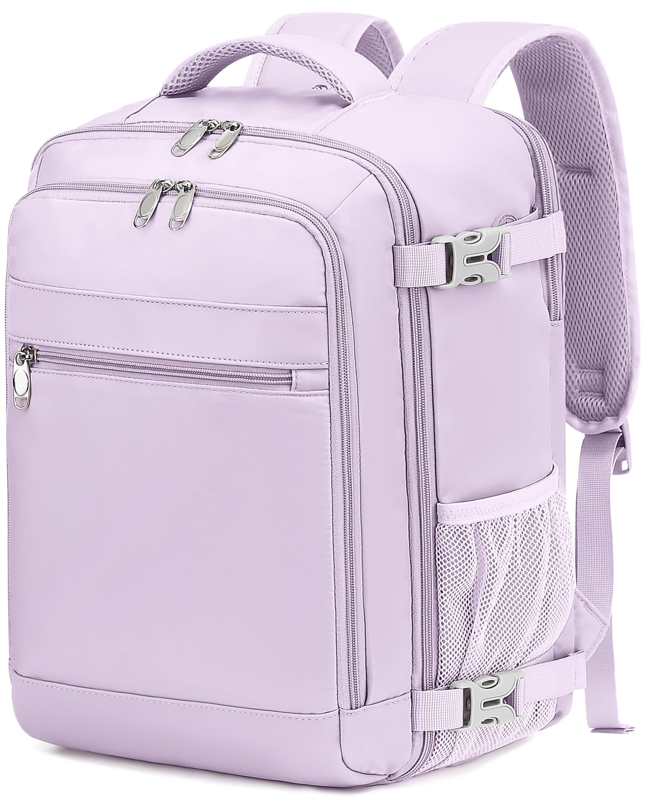 KLOSTAIN Mochila Viaje Cabina Avion 45x36X20 para Easyjet 30L Cabina Equipaje de Mano Bolso Mochilas Hombre Mujer para Portatil de 15.6 Pulgadas de Viaje Trabajo Escuela Púrpura Claro