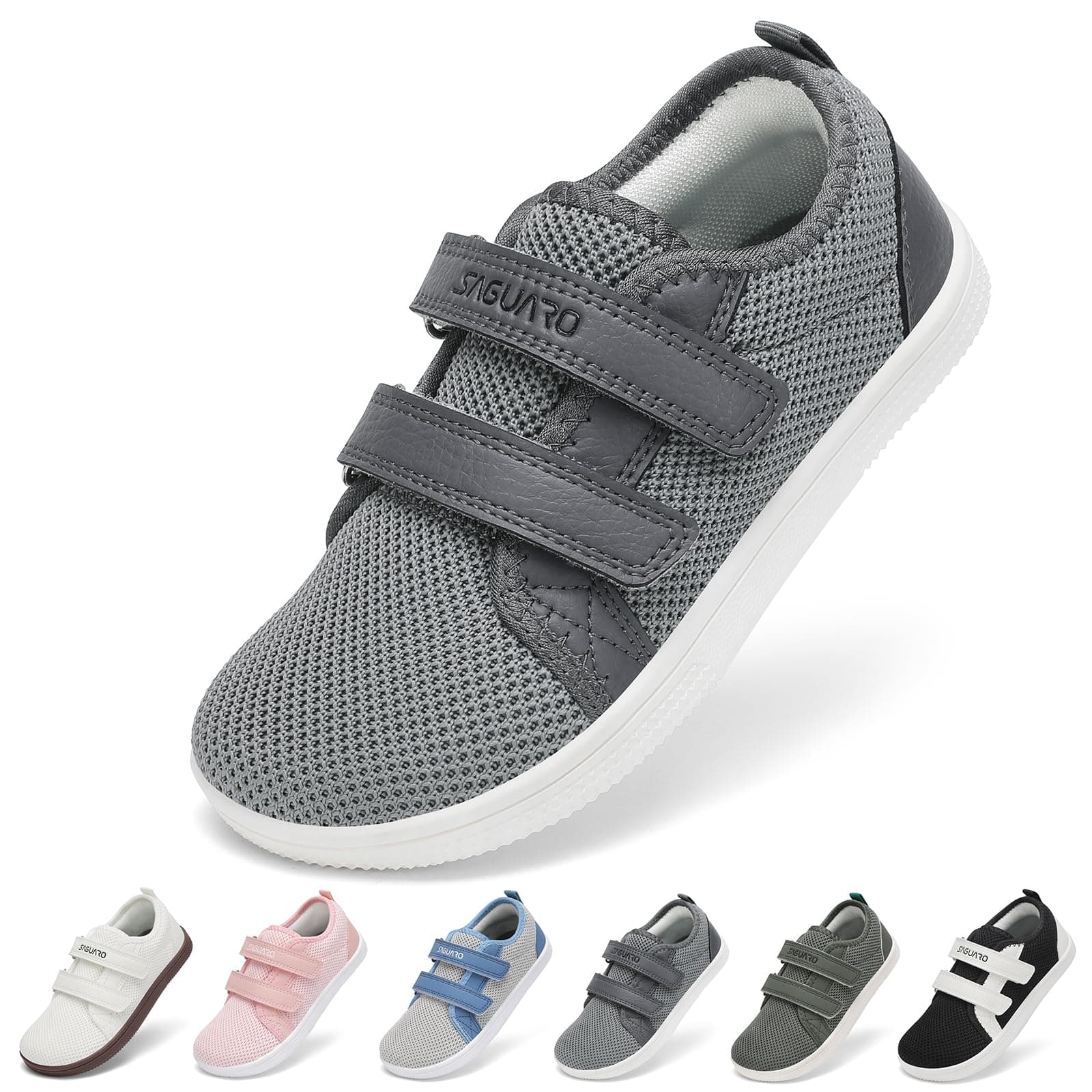 SAGUARO Barfussschuhe Kinder Hausschuhe Barfuß Hallenschuhe - rutschfest Atmungsaktiv Weich - Breite Zehenbox & Zero-Drop-Sohle, Gr.25-35