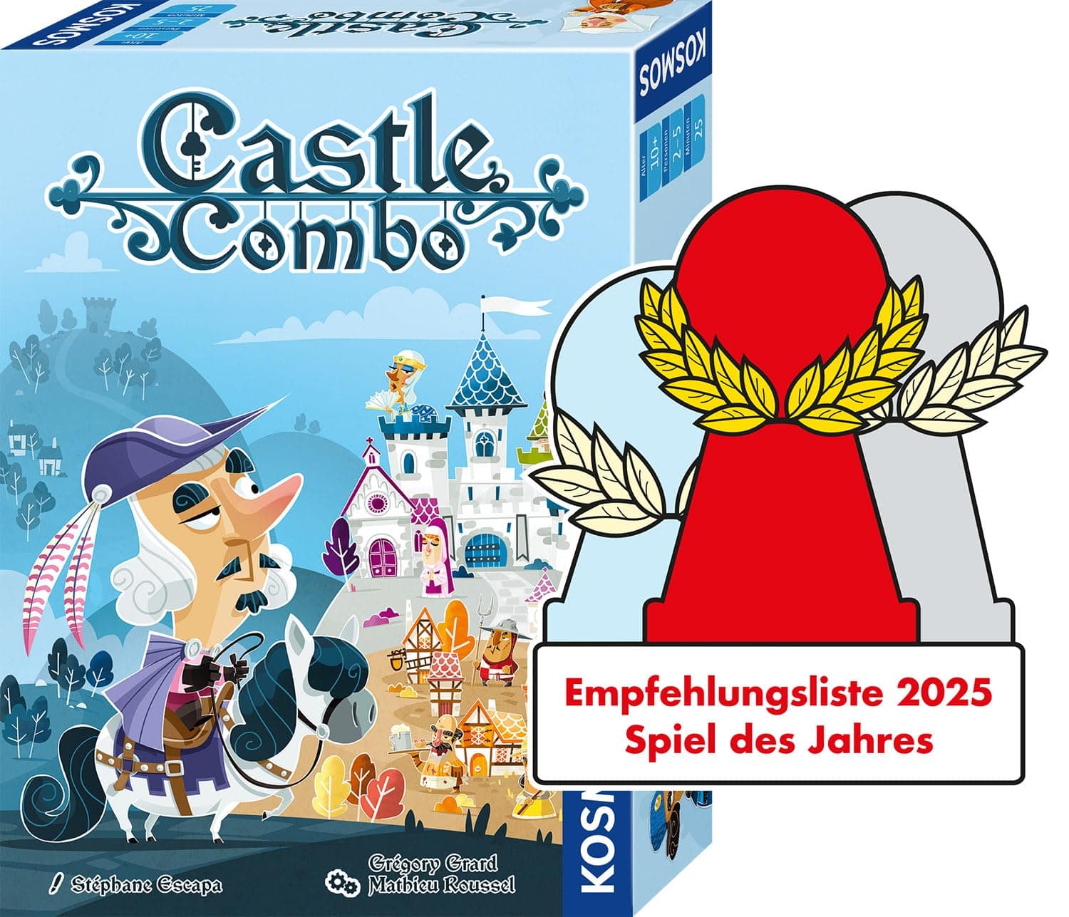 Kosmos 685393 Castle Combo, Deutsche Ausgabe, Kartenspiel für 2-5 Personen ab 10 Jahren, Taktisches und schnelles Spiel mit hohem Wiederspielreiz
