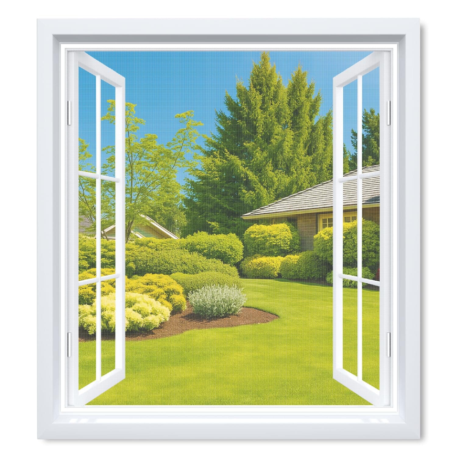 MYCARBON 2 Pcs Mosquitera para Ventana Autoadhesiva 150x180cm Blanca Anti Insectos Cortable con Cuchillo