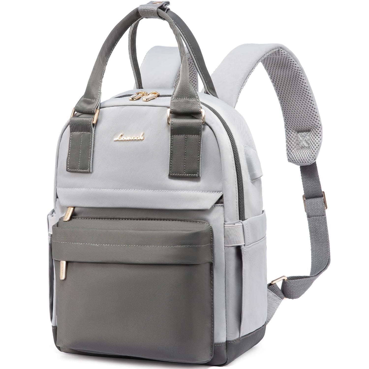 LOVEVOOK Rucksack Damen Klein, Wasserdicht Cityrucksack Handtasche 2 in 1, Mini Tasche Daypack Backpack Women Elegant für Freizeit Schule Reisen Arbeit, Grau Blau