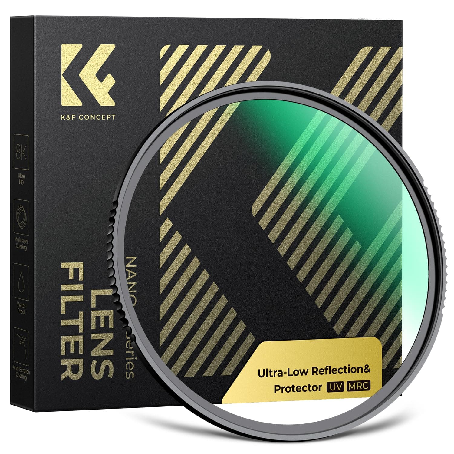 K&F CONCEPT UV Filter 52mm Ultra-niedrige Reflexion & 9H Härte 2-in-1 Schutzfilter (Nano-Xcel)