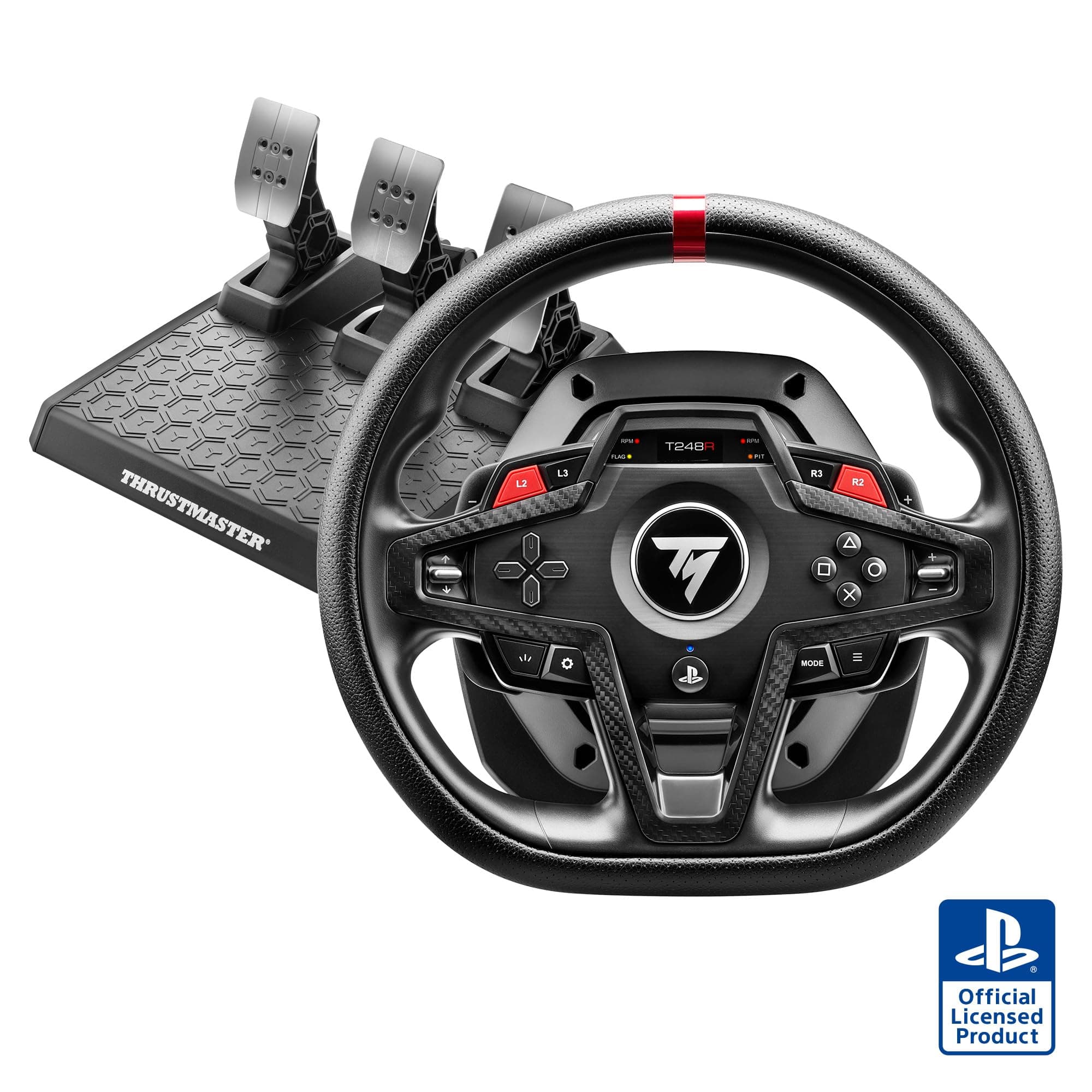 Thrustmaster T248R, Volant de Course à Retour de Force 3,1 Nm et Pédalier, Pour PS5, PS4 et PC