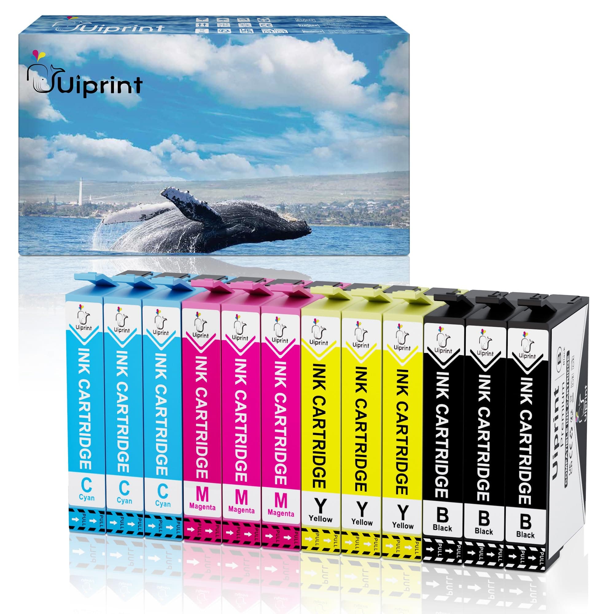 Uiprint Compatibili per 604XL Cartucce d'inchiostro per Expression Home XP-2200 XP-2205 XP-3200 XP-3205 XP-4200 XP-4205 Workforce WF-2910DWF WF-2935DWF WF-2930DWF WF-2950DWF(12-Pack)